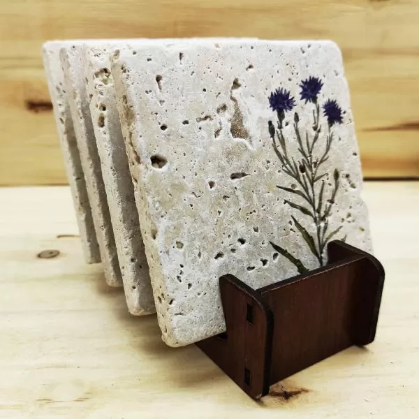 Doğal Taş Traverten Bardak Altlığı