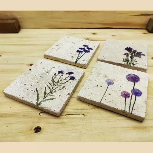 Doğal Taş Traverten Bardak Altlığı