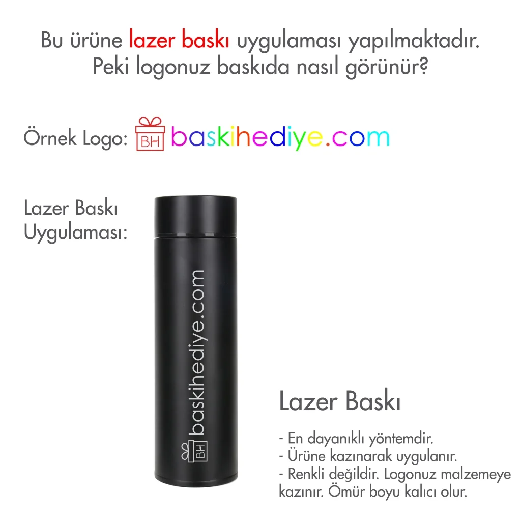 Derece Göstergeli Çelik Termos 500 ml