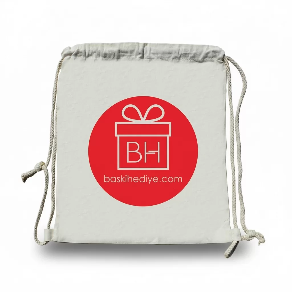 İp Büzgülü Ham Bez Sırt Çantası 35 x 40 cm