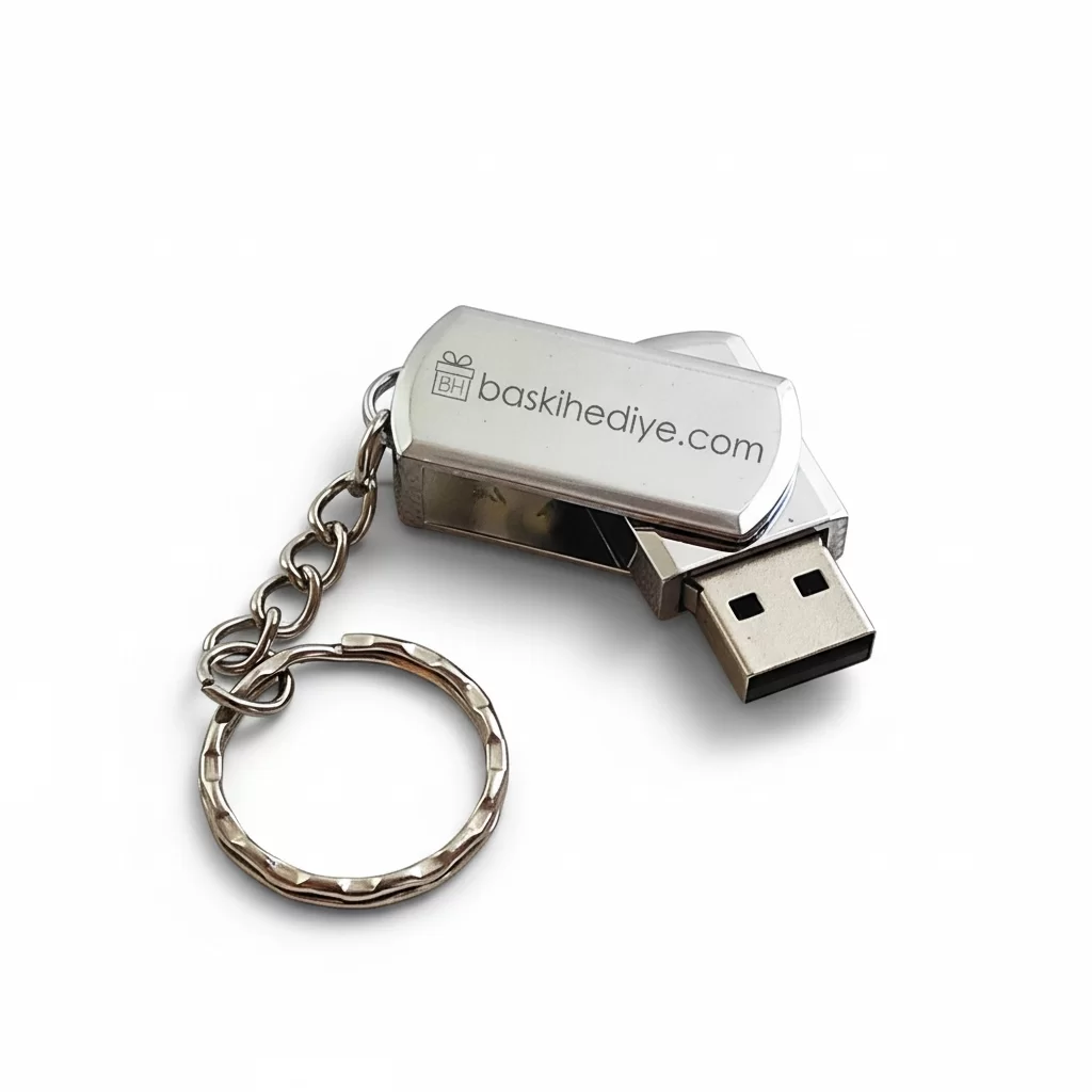 Metal Çevirmeli USB Bellek - 16 GB Kutusuz