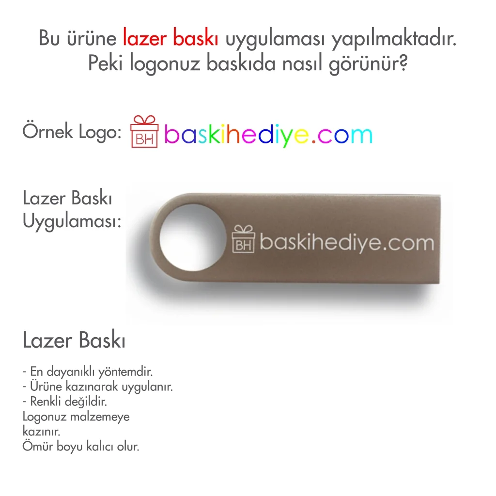Metal Standart USB Bellek - 16 GB Kutusuz