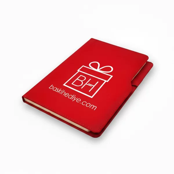 Asimetrik Kapaklı Defter (Tarihsiz) 15 x 21 cm Kırmızı