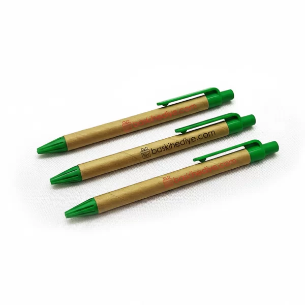 Doğa Dostu Geri Dönüşümlü Tükenmez Kalem Yeşil