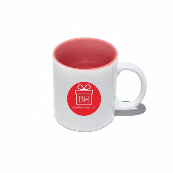 İçi Renkli Kupa Bardak (Mug) - Pembe