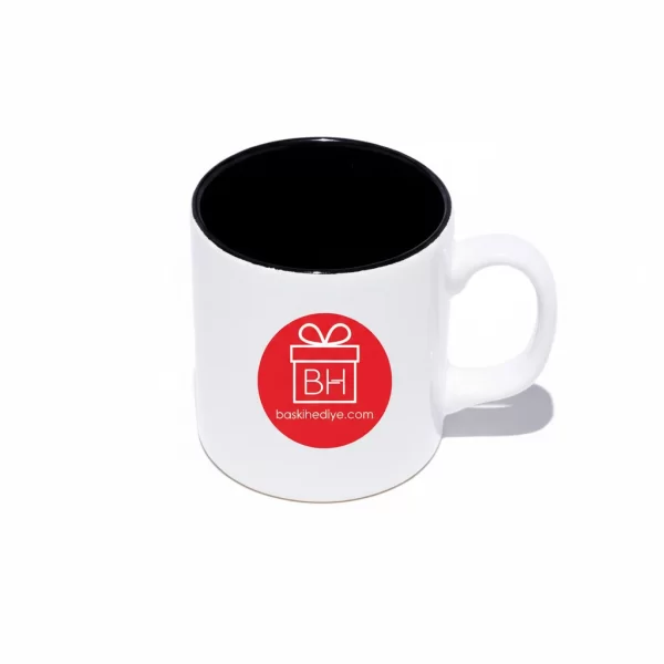 İçi Renkli Kupa Bardak (Mug) - Siyah