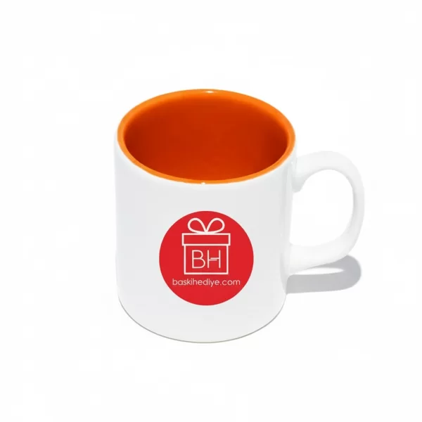 İçi Renkli Kupa Bardak (Mug) - Turuncu
