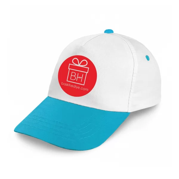 Promosyon Şapka Beyaz-Turkuaz